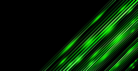 Neon Green Lights Line Frame On Black Background. Vector Illustration. Technology Wallpaper. Copy space