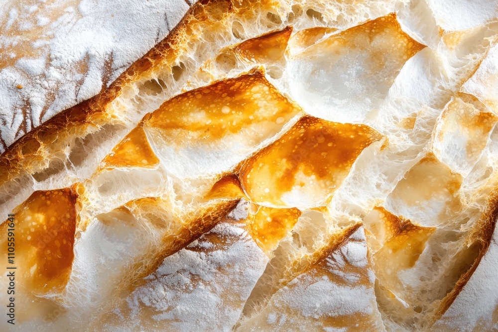 Aufkleber exploring artisan bread crust macro texture in watercolor an intricate study of grain and fermentati