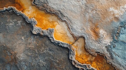 Naklejka premium Geothermal texture creating colorful abstract design on the ground