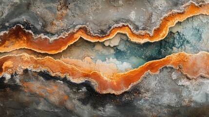 Obraz premium Geothermal texture creating colorful abstract design on the ground