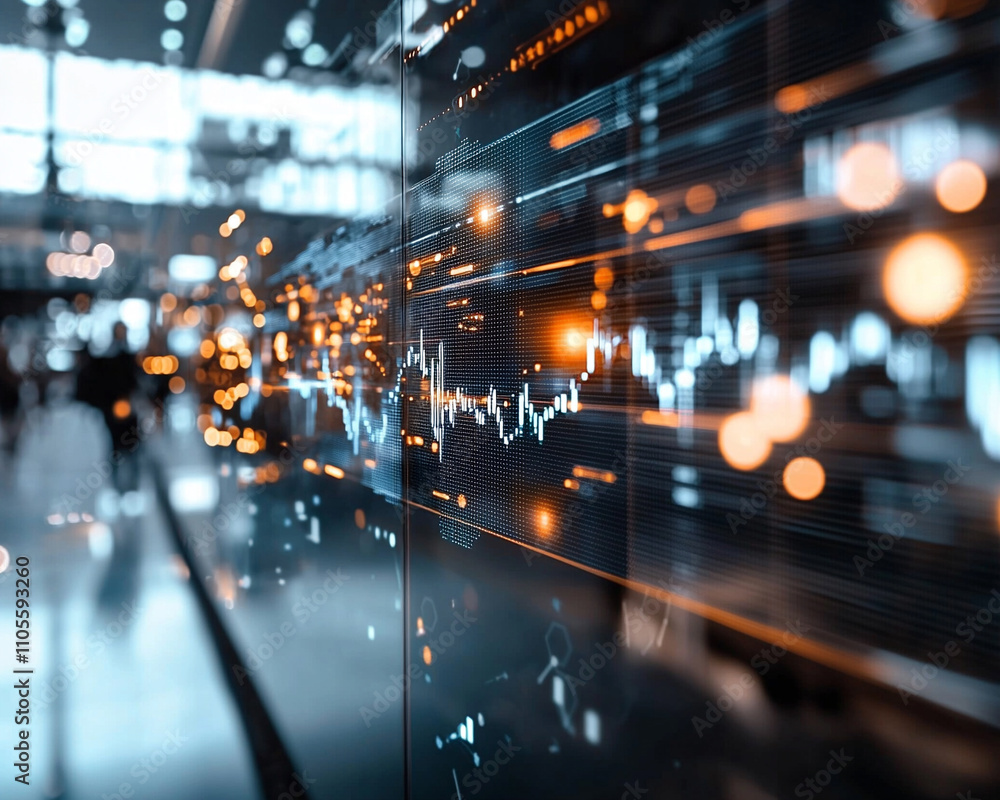 Poster ai generated data visualization business environment technology analysis urban setting futuristic co
