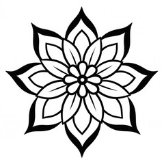 mandala coloring book for adults and kids. Simple shape mandala flowers, abstract floral elements.