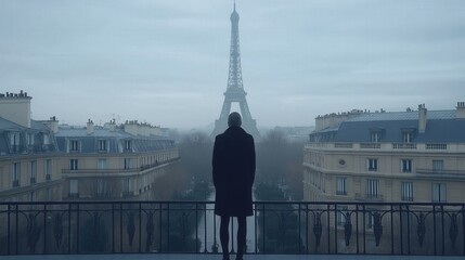People watching the Eiffel tower in Paris