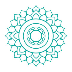 mandala coloring book for adults and kids. Simple shape mandala flowers, abstract floral elements.