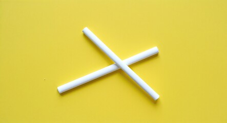 Obraz premium Chalk Stick on Yellow background design