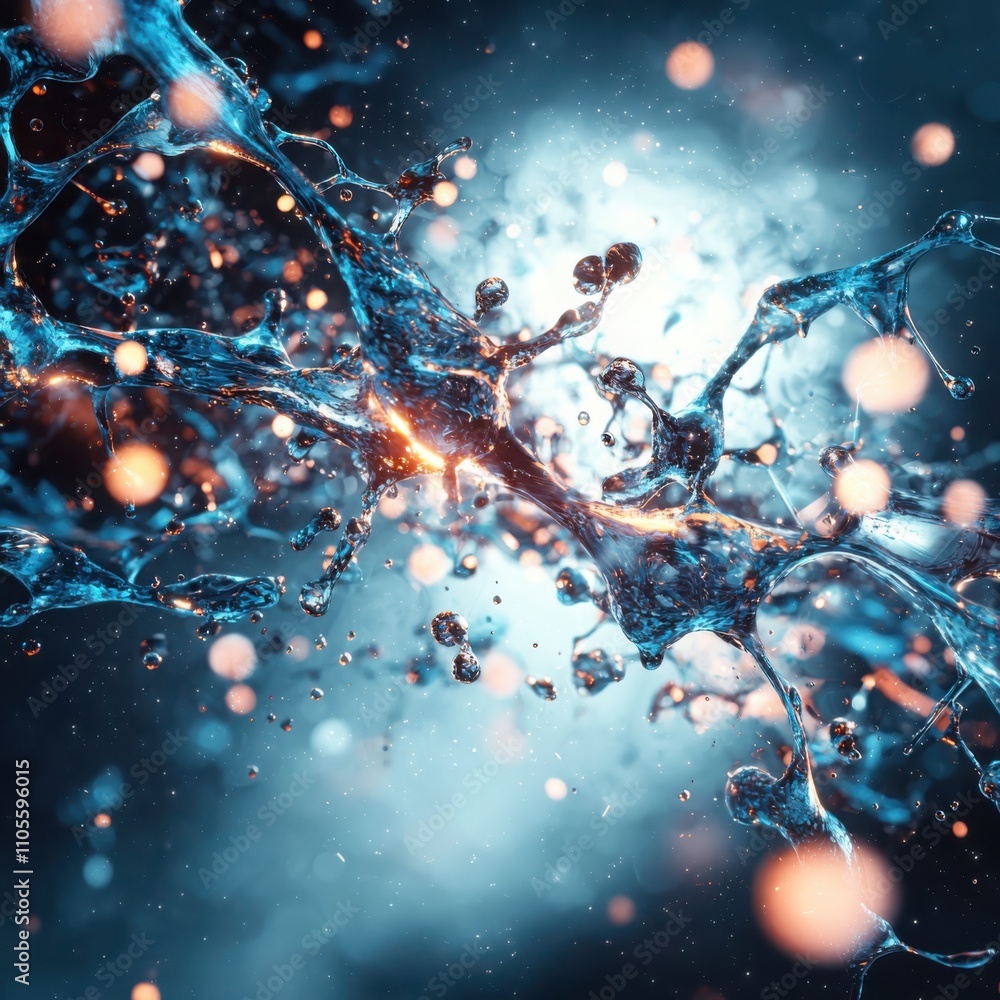 Poster visualizing molecular movement in quantum fluid dynamics a technological exploration of dynamic phen