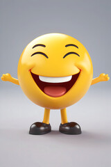 Happy yellow character with black shoes suitable for childrens books, posters, and websites. Bright and joyful illustration for various projects.