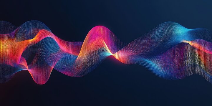 Abstract vector illustration of binary code flowing i