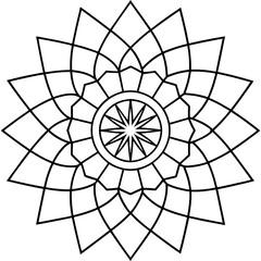 Obraz premium mandala coloring book for adults and kids. Simple shape mandala flowers, abstract floral elements.
