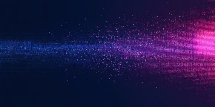 Abstract vector illustration of binary code flowing i