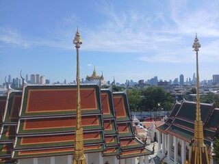 view of golden mountain temple from Laha Prasat