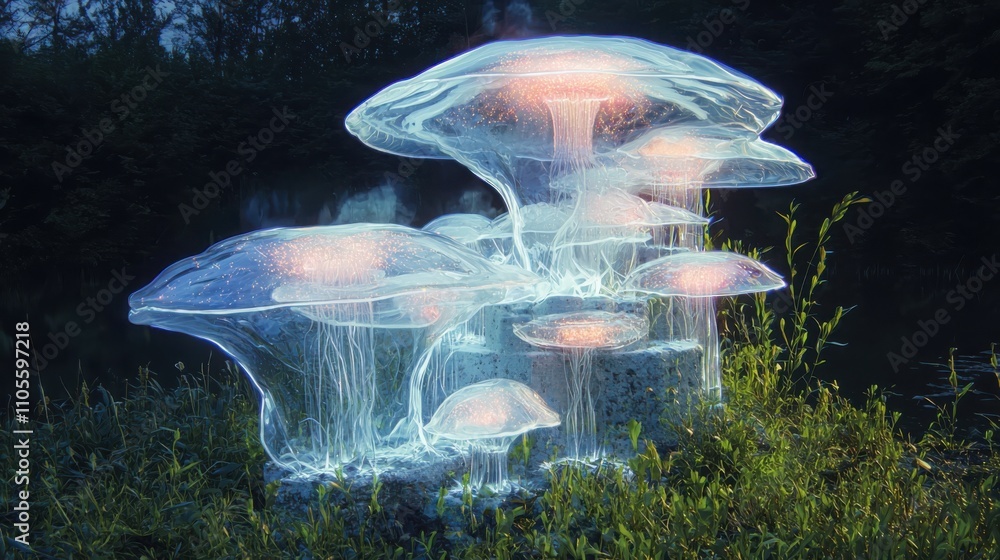 Poster exploring synthetic microorganism networks bioluminescent technologies in natural environments for i