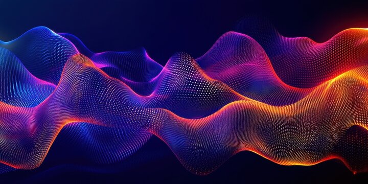Abstract vector illustration of binary code flowing i