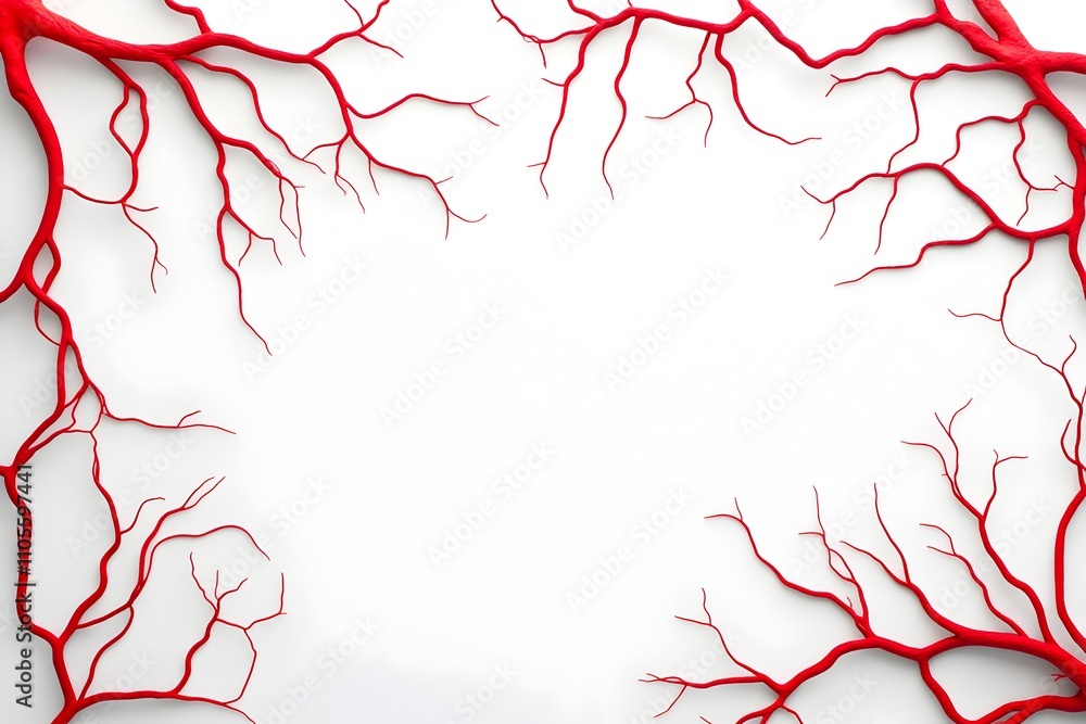Poster radioactive red tree roots surreal abstract texture background