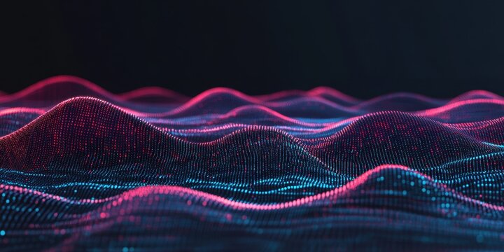 Abstract vector illustration of binary code flowing i