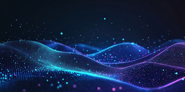 Abstract vector illustration of binary code flowing i