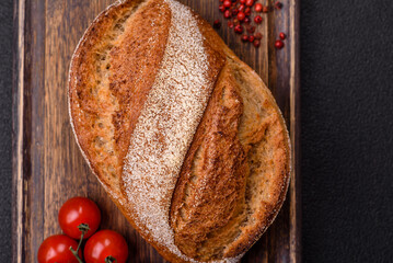 Homemade fresh crispy wholemeal bread