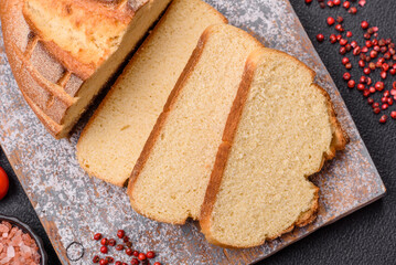 Homemade fresh crispy wholemeal bread