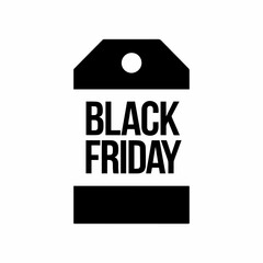 Black Friday Sale Black Tag On Isolated White Background