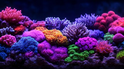 Vibrant Underwater Coral Reef with Diverse Marine Life in Crystal Clear Ocean