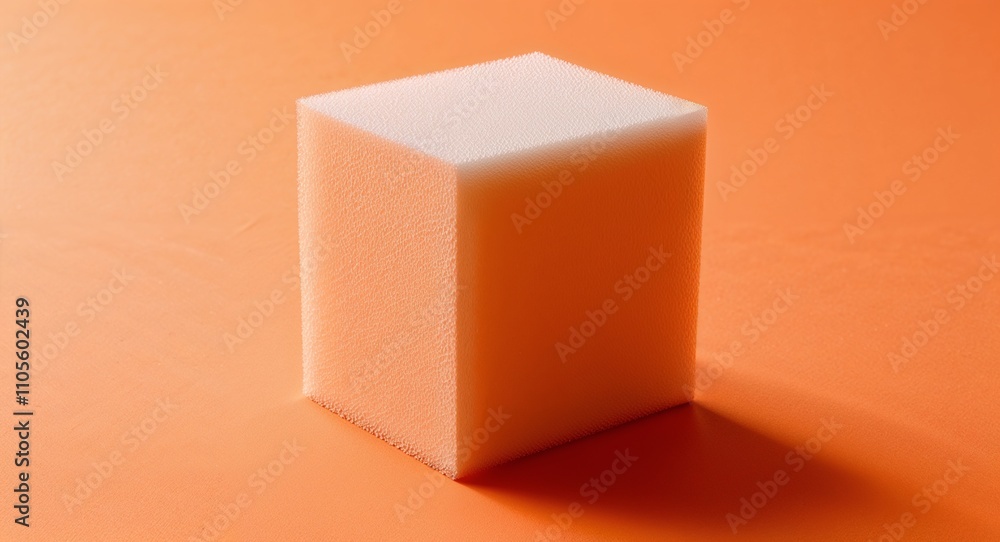 Poster foam block on orange background design
