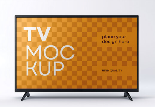 Realistic TV Screen Mockup &ndash; AI-Generated Design for Digital Advertising, Customizable Display, and Media Content Branding