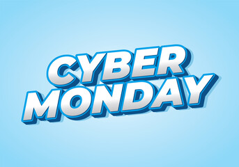 Cyber monday. Text effect in 3 dimensions look, good for social media ads