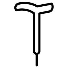 Stick Support Walking Line Icon