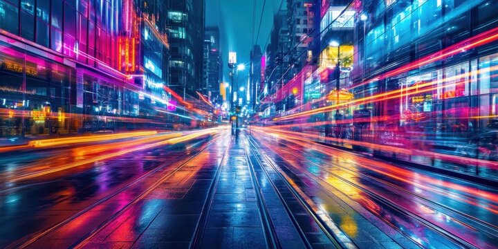 Blurry background showcasing workflows with vivid cyb