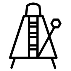 Antique Beat Musical Line Icon