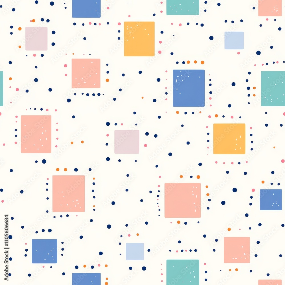 Poster colorful square pattern with dots
