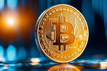 Hologram bitcoin blockchain crypto currency digital encryption, Technology global network