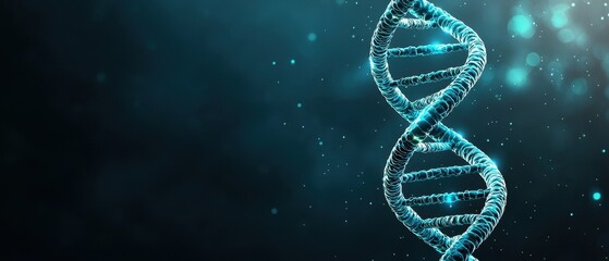 Stunning Visualization of DNA Strand with Glowing Particles