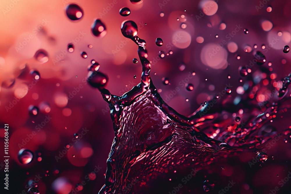 Poster this image showcases fluid art with vibrant red hues, capturing the dynamic essence of movement and 