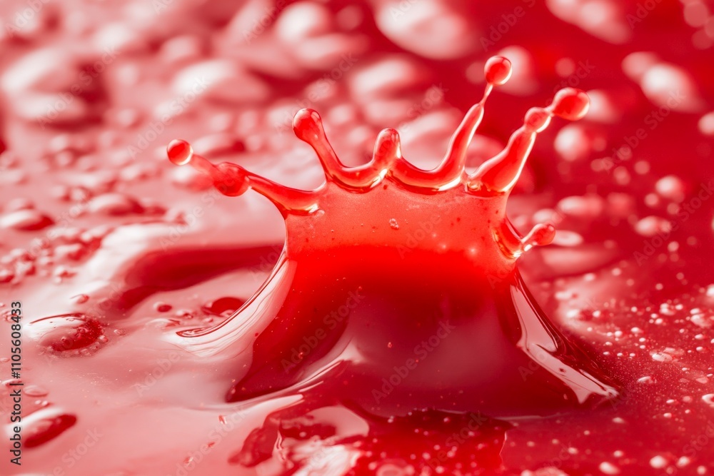 Fototapete a mesmerizing image capturing the artistic splash created by vibrant red liquid motion, embodying dy