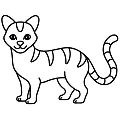 Minimalist Ocelot Line Drawing.