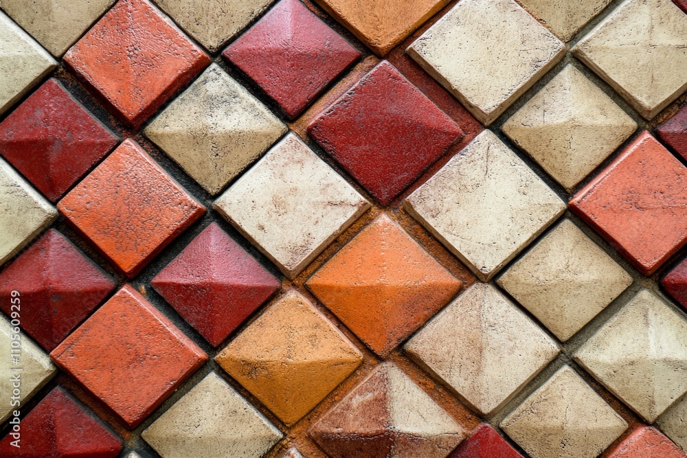 Aufkleber this image displays a vivid geometric pattern formed by colorful diamond-shaped tiles, delivering a 