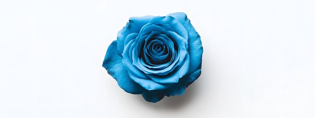 A blue rose, macro photography, white background