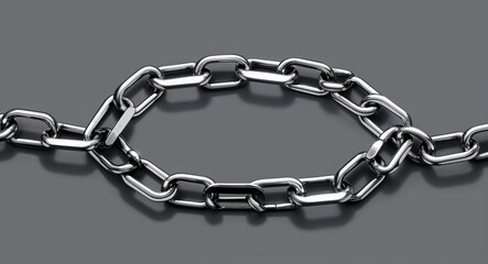 Obraz premium Metal Chain on Gray background design