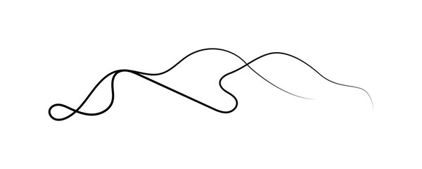 Continuous one line art of hill vector art illustration