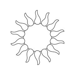 One line art of sun vector art illustration