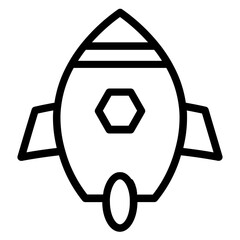 Astronomy Rocket Space Line Icon