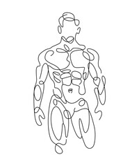 One line art of man body vector art illustration