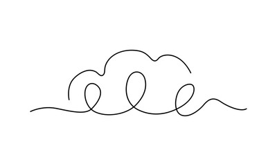 Single line art of cloud vector art illustration