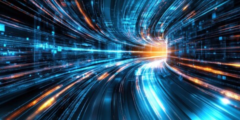 Obraz premium visuel abstrait digital numrique et futuriste ref f