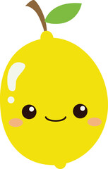 Cute lemon fruit clipart set on a transparent background