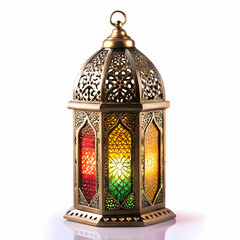 Arabic lantern on white background