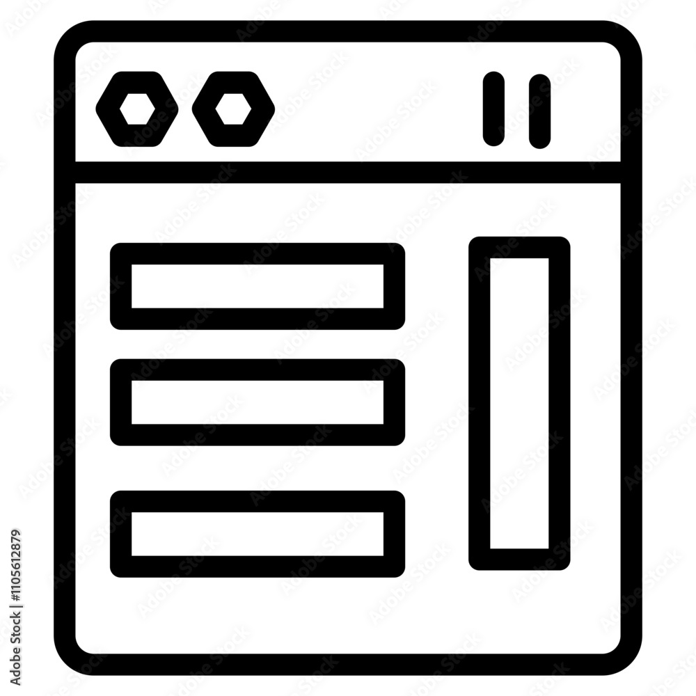 Poster browser layout seo line icon