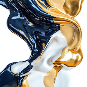 Vibrant abstract paint splash with rich gold,dusty blue, blush, soft tan colors and dynamic movement