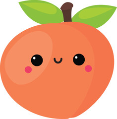 Cute peachfruit clipart set on a transparent background